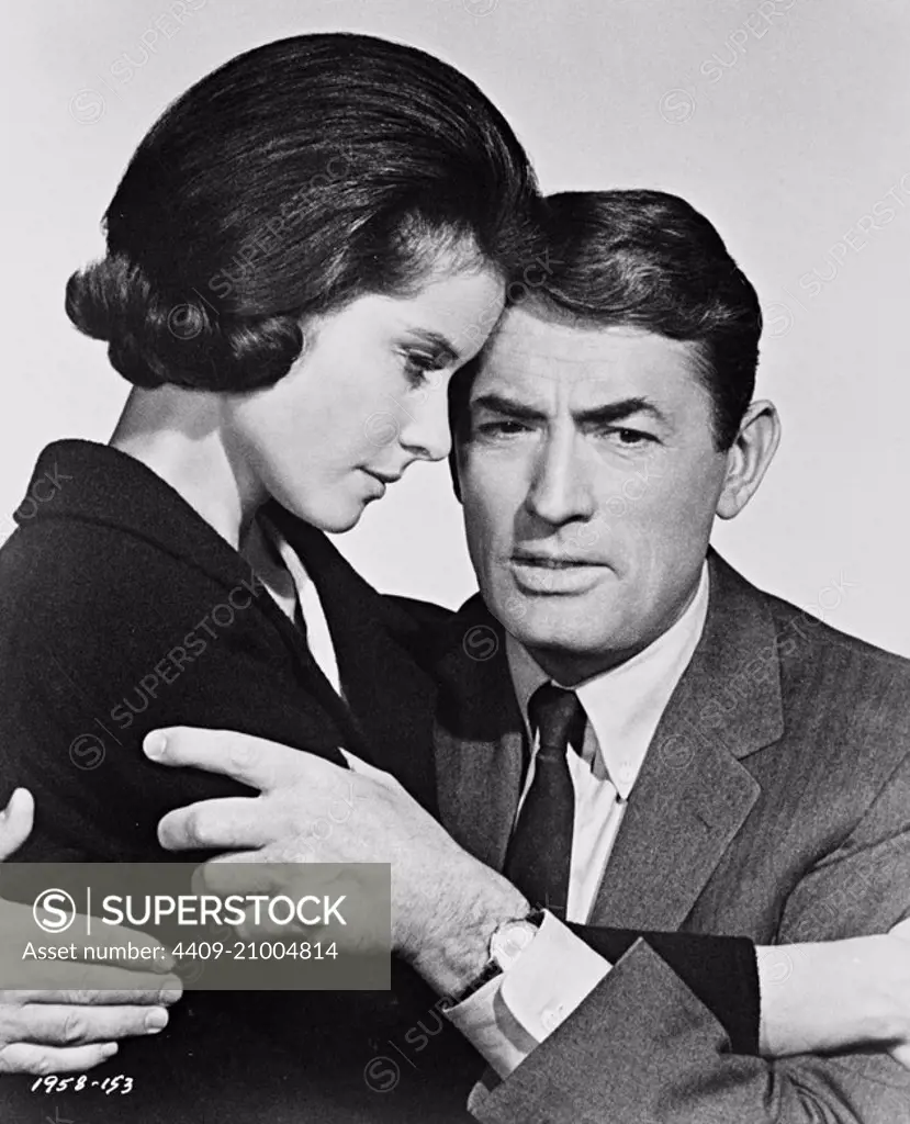 GREGORY PECK and DIANE BAKER in MIRAGE (1965), directed by EDWARD DMYTRYK.