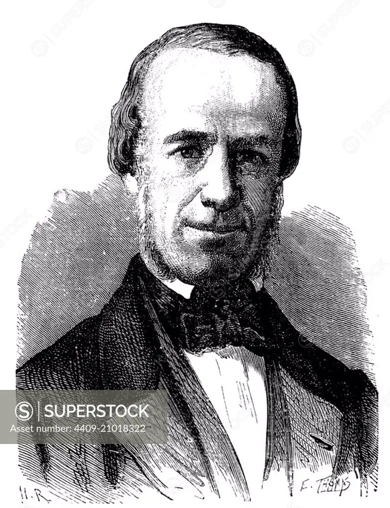 Paul Gustave Froment (1815-1865), inventor y mecánico francés. Grabado de 1873.