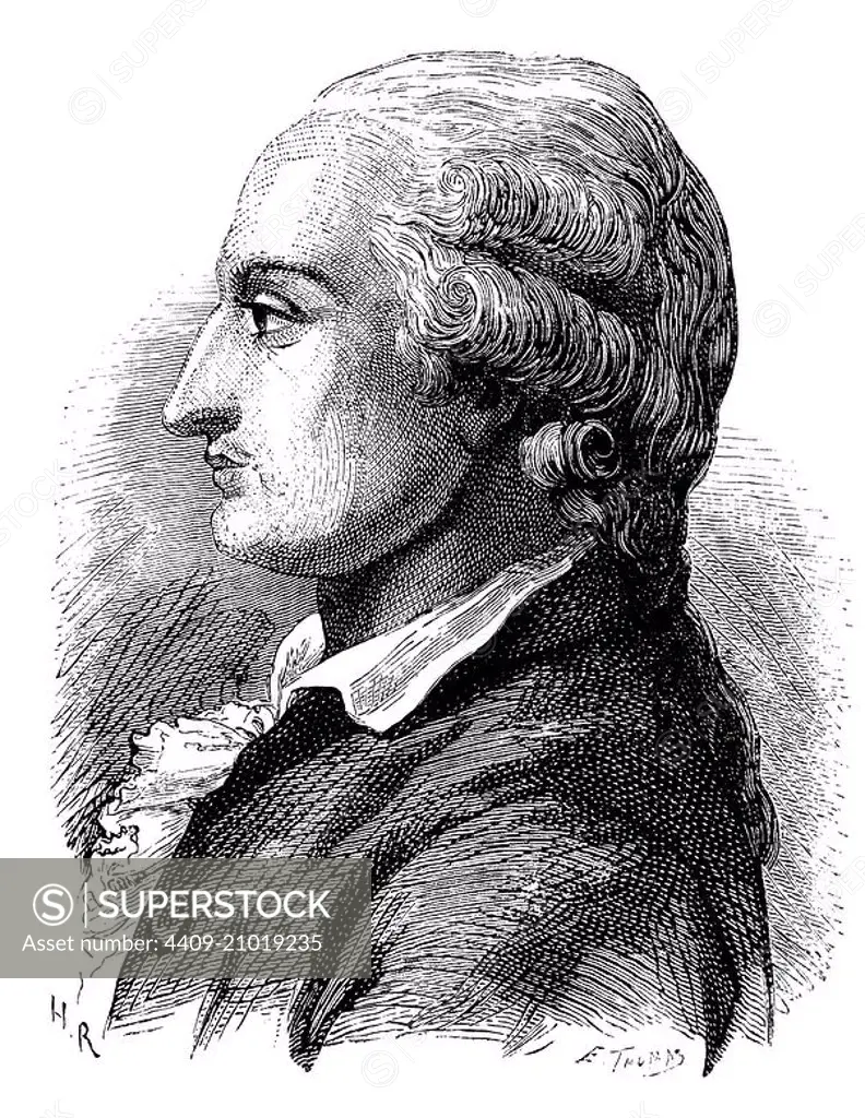 Jean-François Pilatre de Rozier (1754-1785), French physicist and chemist. Engraving, 1873.