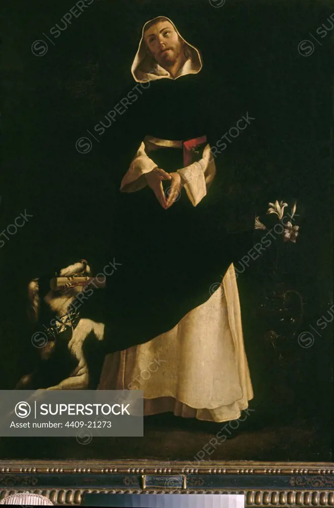 Spanish school. Saint Dominic of Guzman. San Domingo de Guzman. Madrid, Duke of Alba's collection. Author: FRANCISCO DE ZURBARAN. Location: PRIVATE COLLECTION. MADRID. SPAIN.