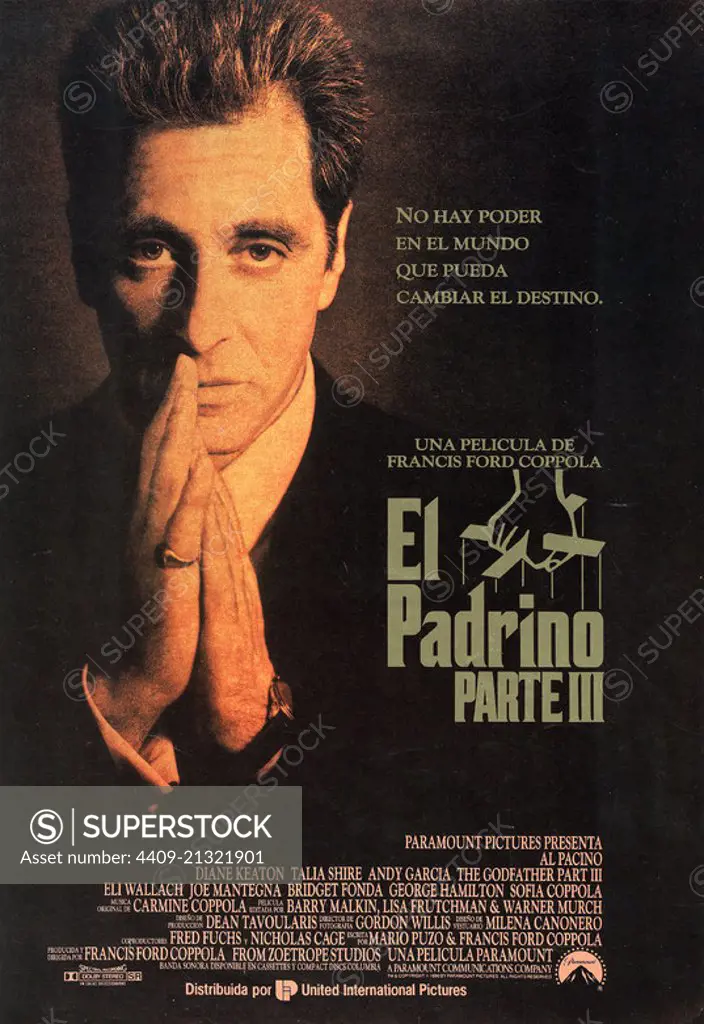 Original Film Title: THE GODFATHER PART III. English Title: THE GODFATHER PART III. Film Director: FRANCIS FORD COPPOLA. Year: 1990.