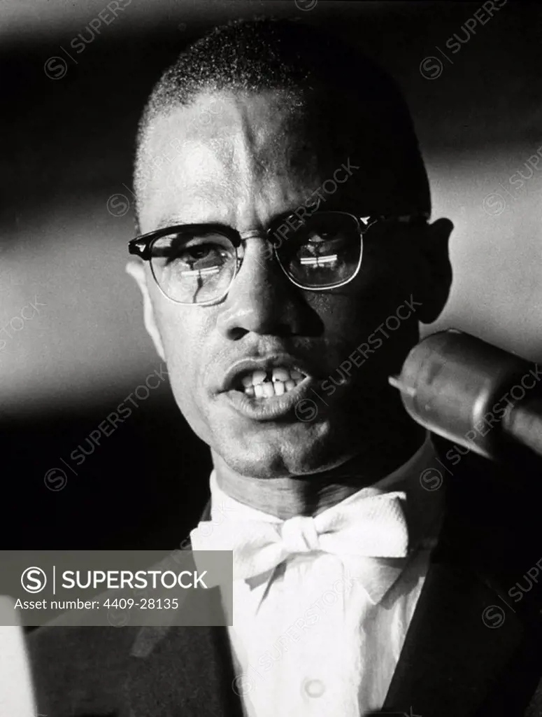 Malcolm X, Muslim minister, public speaker and human rights activist.