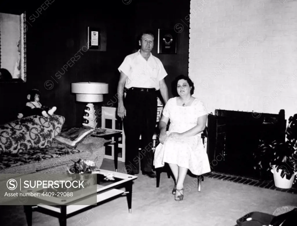 Elvis Presley mother, Gladys Presley, and his father Vernon Presley in their home at Audubon.