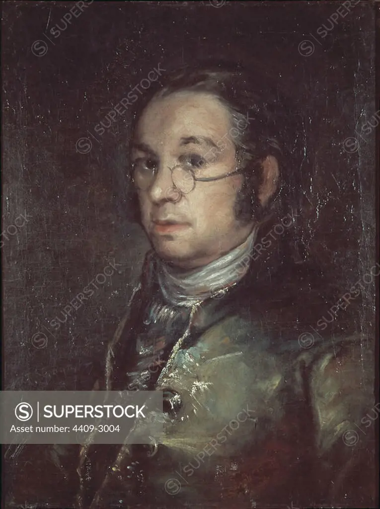 'Self-portrait with spectacles', 1797-1800, Oil on canvas, 54 x 39,5 cm. Author: FRANCISCO GOYA Y LUCIENTES DE (1746-1828). Location: MUSEO GOYA. Castres. France.