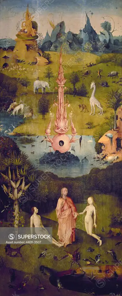 The Garden of Earthly Delights left panel 1500 1505 Oil on