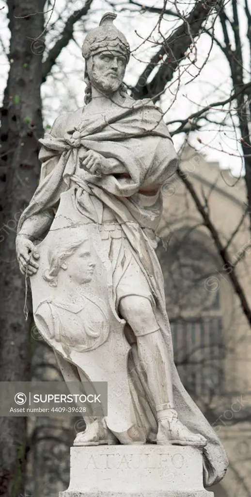 Ataulf. Germanic king of the Visigoths from 410 to 415. Statue. Vitoria-Gasteiz. Basque Country. Spain.