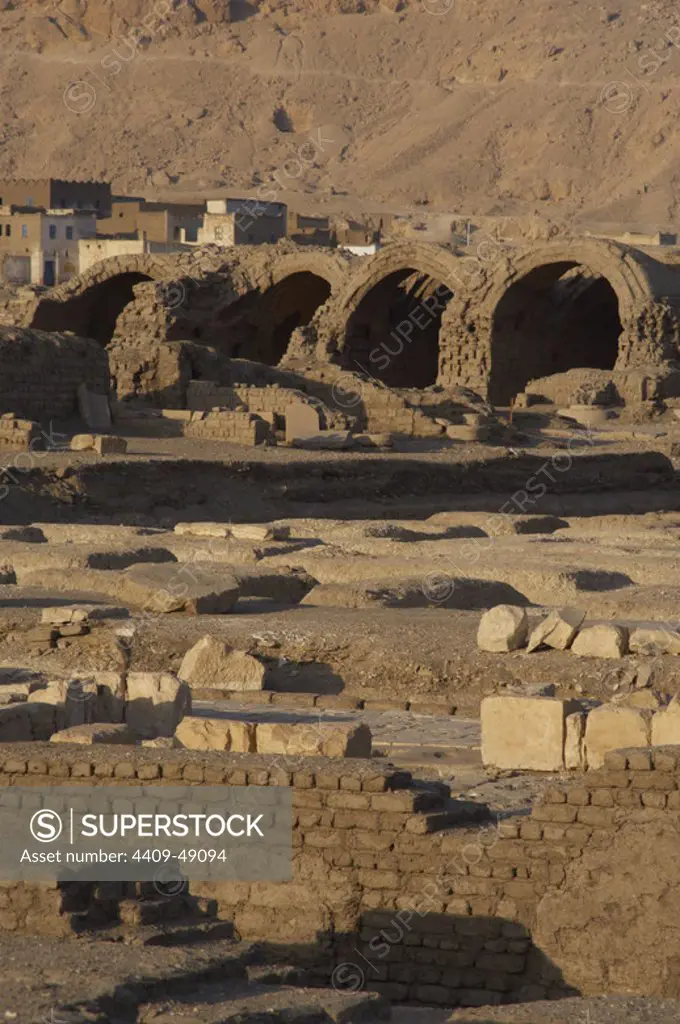 Ramesseum. Temple area designed to barns or warehouses. Nineteenth dynasty. New Kingdom. 13th century B.C. Valley of the Kings. Luxor. Egypt.