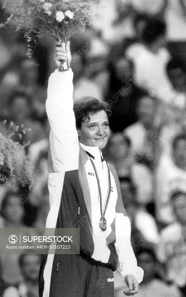 07/30/1992. Barcelona...31..7..92...Olympic Games Barcelona 92...Miriam Blasco, gold in judo.