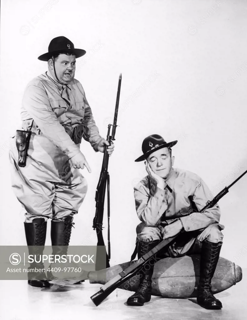 OLIVER HARDY and STAN LAUREL in GREAT GUNS (1941), directed by MONTY BANKS.