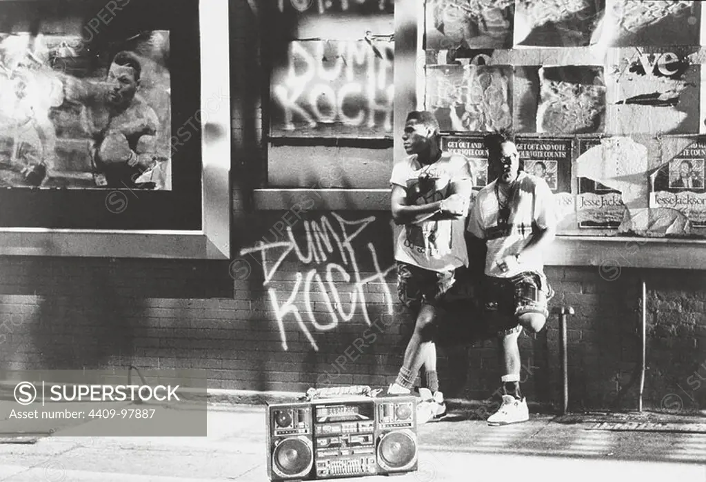 BILL NUNN and GIANCARLO ESPOSITO in DO THE RIGHT THING (1989), directed by SPIKE LEE.