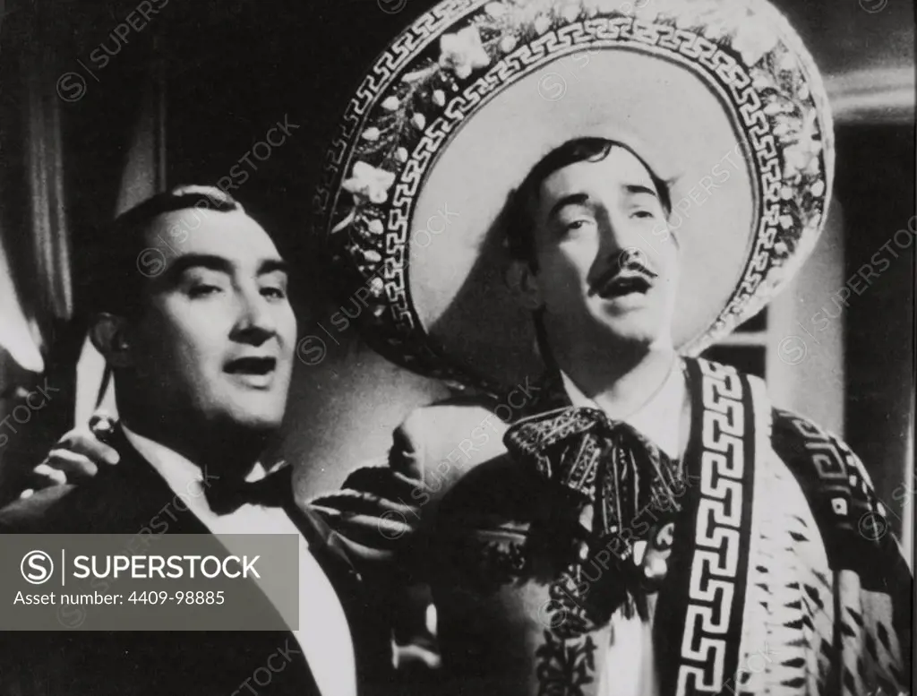 JORGE NEGRETE and PEDRO VARGAS in THE IMMORTAL CHARRO (1955) -Original title: CHARRO INMORTAL-, directed by RAFAEL E. PORTAS.