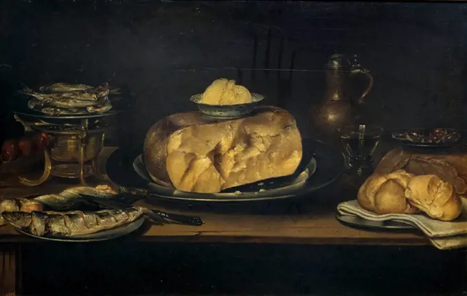 Alexander Adriaenssen / 'Still Life', First half 17th century, Flemish School, Oil on panel, 60 cm x 91 cm, P01343. Museum: MUSEO DEL PRADO, MADRID, SPAIN.