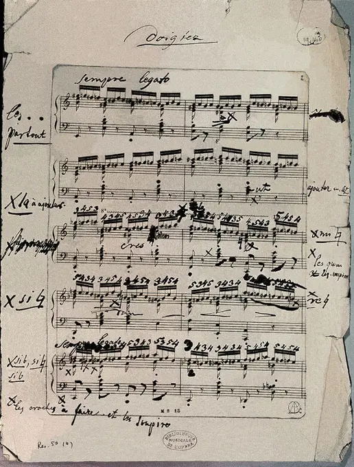 PARTITURA DE CHOPIN - SIGLO XIX. Author: FREDERIC CHOPIN. Location: MUSEO DE LA OPERA.