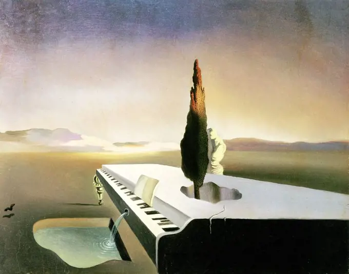 Salvador Dalí, 'Spring Flowering from a Piano', 1933, Oil on canvas, 22 x 27 cm. Museum: COLECCION PRIVADA.