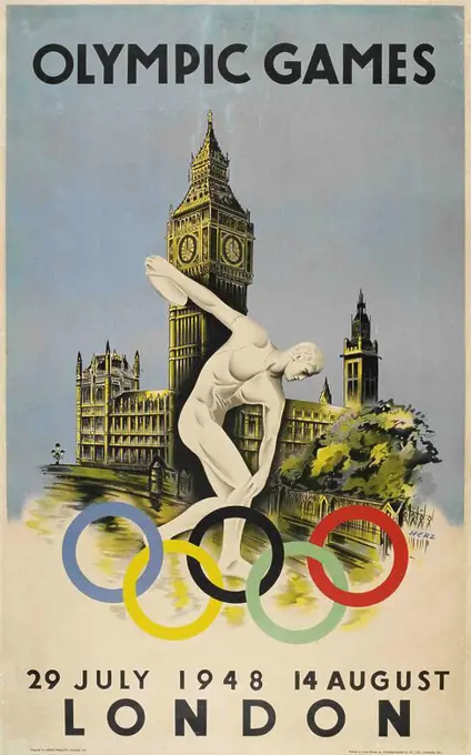 Offical poster for London Olympic Games, 1948.