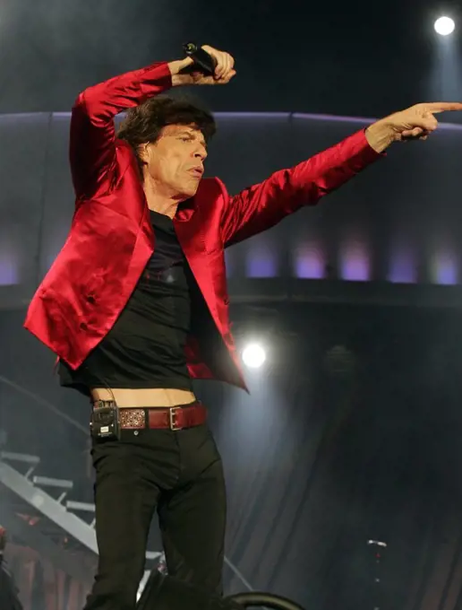 The Rolling Stones en directo durante la gira 'A bigger band'. celebrado en Barcelona, el 21 de junio de 2007. ROLLING STONES. MICK JAGGER.