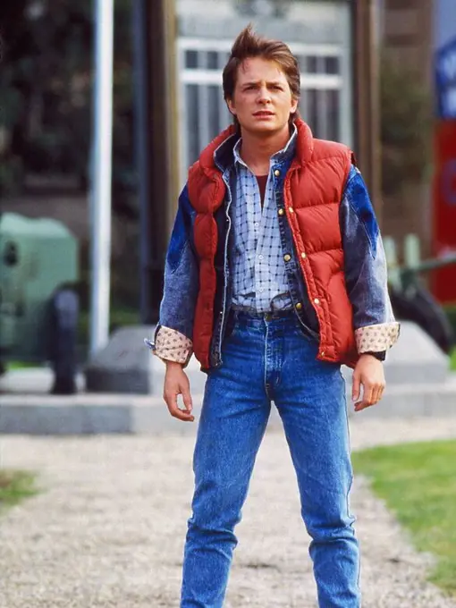 MICHAEL J. FOX in BACK TO THE FUTURE (1985), directed by ROBERT ZEMECKIS.