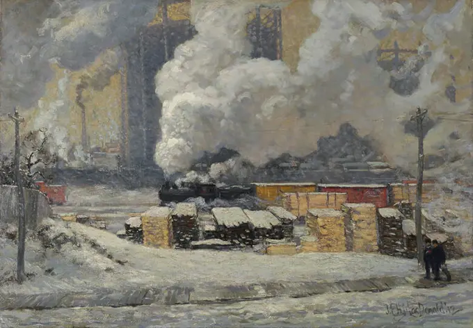 Tracks and Traffic. Date/Period: 1912. Painting. Oil on canvas. Width: 101.6 cm. Height: 71.1 cm (overall). Author: J. E. H. MACDONALD.