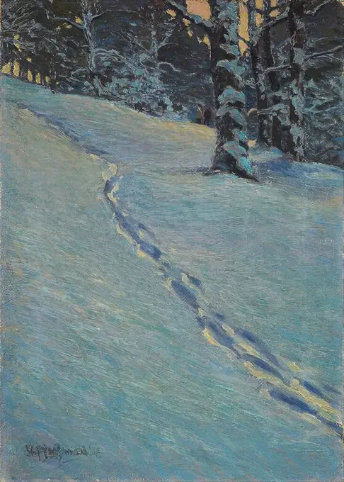 Morning after Snow, High Park. Date/Period: 1912. Painting. Oil on canvas. Width: 25.7 cm. Height: 36 cm (overall). Author: J. E. H. MACDONALD.