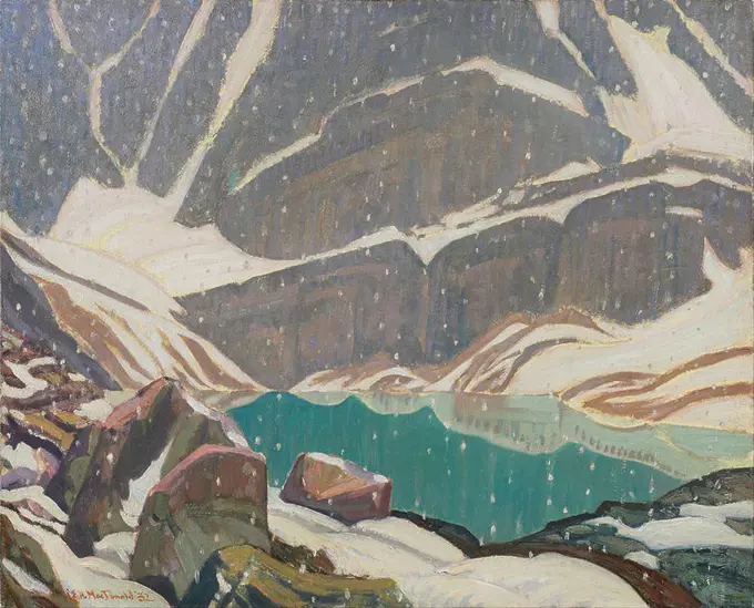 Mountain Solitude (Lake Oesa). Date/Period: 1932. Painting. Oil on canvas. Width: 66.7 cm. Height: 50.4 cm (overall). Author: J. E. H. MACDONALD.