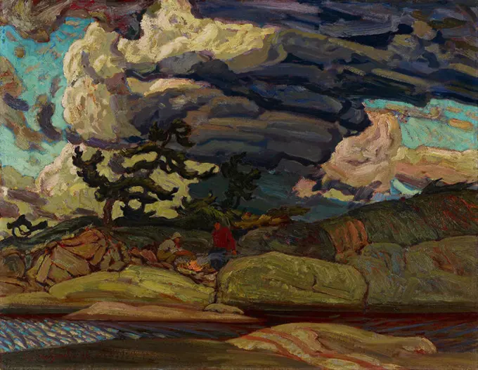 The Elements. Date/Period: 1916. Painting. Oil on wood-pulp board. Width: 91.8 cm. Height: 71.1 cm (overall). Author: J. E. H. MACDONALD.