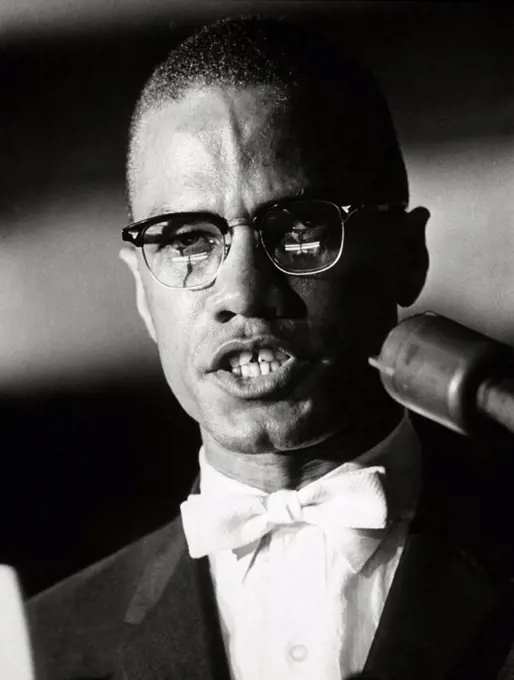 Malcolm X, Muslim minister, public speaker and human rights activist.