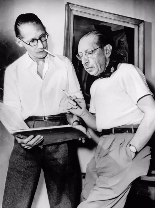 Igor Stravinsky with son Soulima. July 18, 1948.