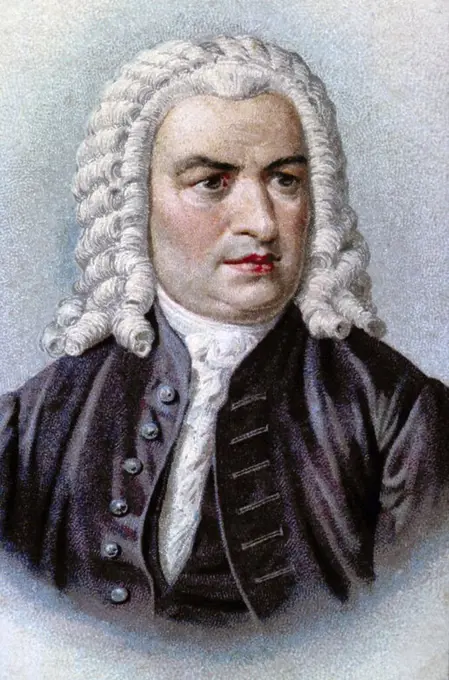 Bach; Johann Sebastian (1685-1750); Compositor alemán; Grabado de 1890.