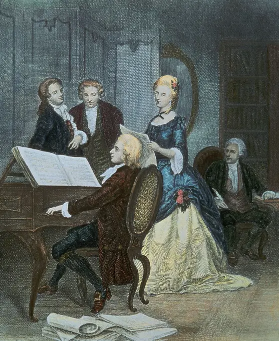 MOZART TOCANDO EL PIANO -. Location: NATIONAL LIBRARY. France.