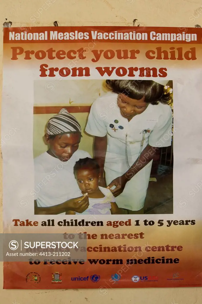 Campaign poster for deworming of children Zambia