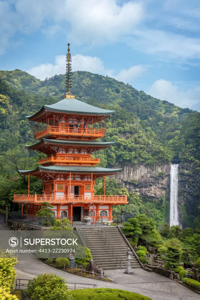 Three Pagoda at Seiganto-ji's temple, Natchi taisha, Japan