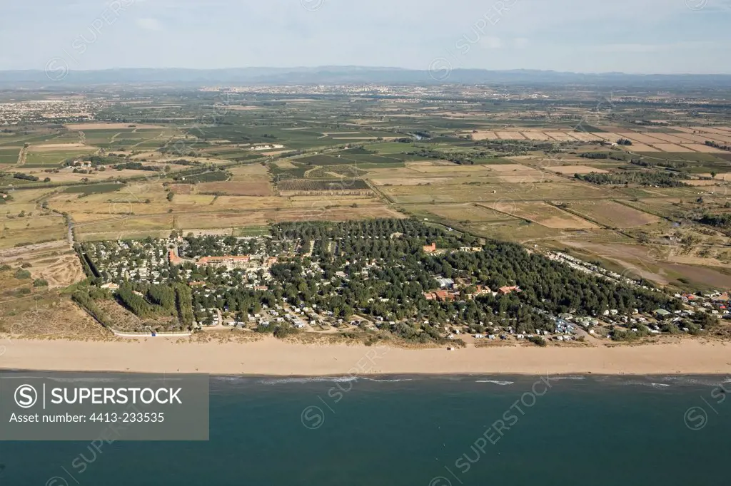 Sérignan-plage et son camping of the Mediterranean