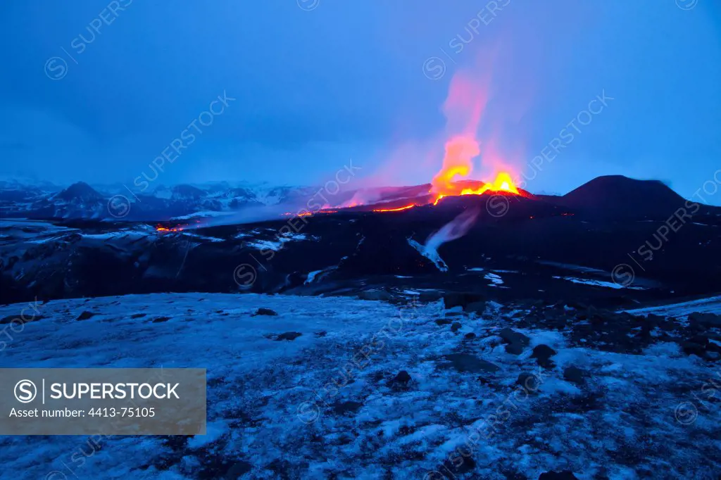 Eruption of Eyjafjöll Fimmvörðuháls Iceland