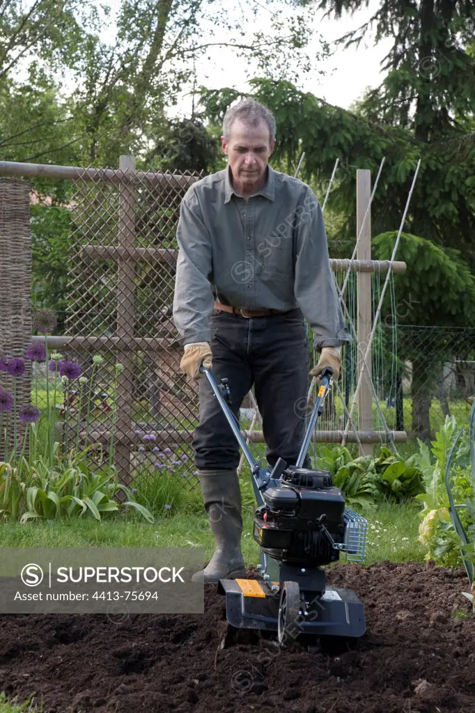 Soil preparation in a kitchen garden