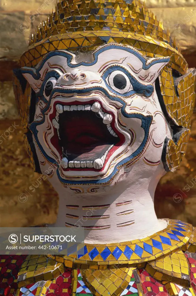 Thailand,Bangkok,Wat Phra Kaew,Grand Palace,Statues in Wat Phra Kaew 