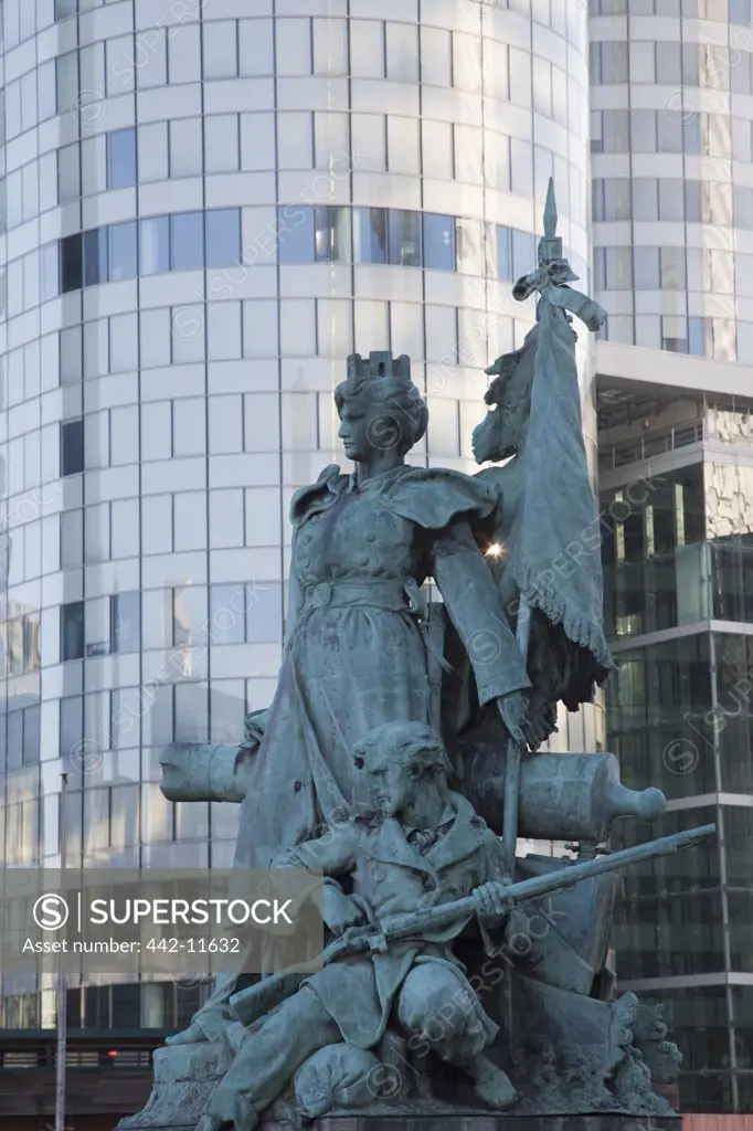 Low angle view of a statue, Statue De La Defense De Paris, La Defense, Paris, Ile-de-France, France