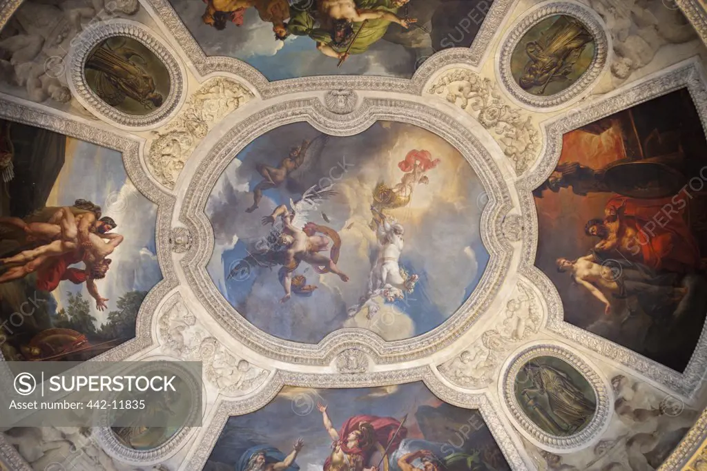 France,Paris,Louvre,Ceiling Artwork of the Apollon Gallery