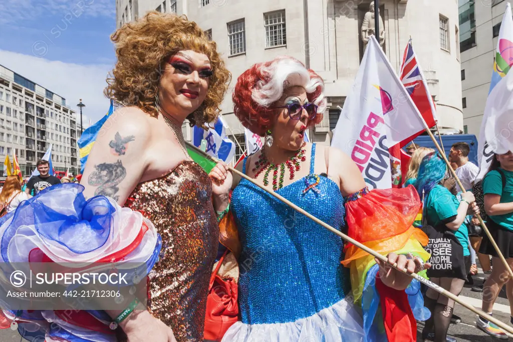 England, London, London Pride Festival Parade, Drag Queens