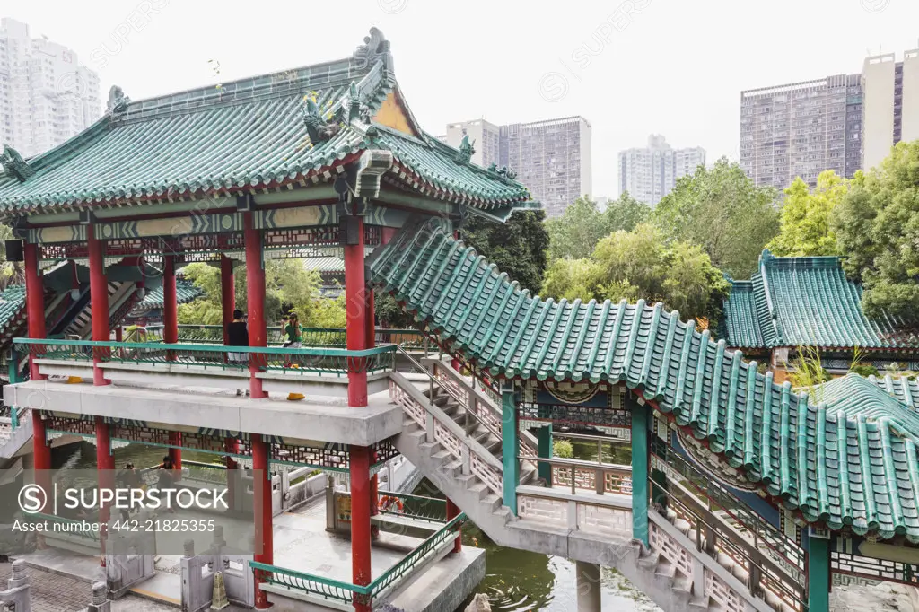 China, Hong Kong, Kowloon, Wong Sai Tin Temple, Temple Pavilion