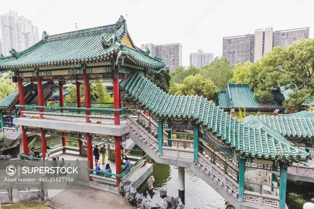 China, Hong Kong, Kowloon, Wong Sai Tin Temple, Temple Pavilion