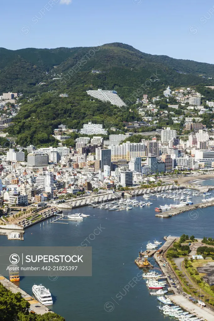 Japan, Honshu, Shizuoka Prefecture, Atami, City Skyline