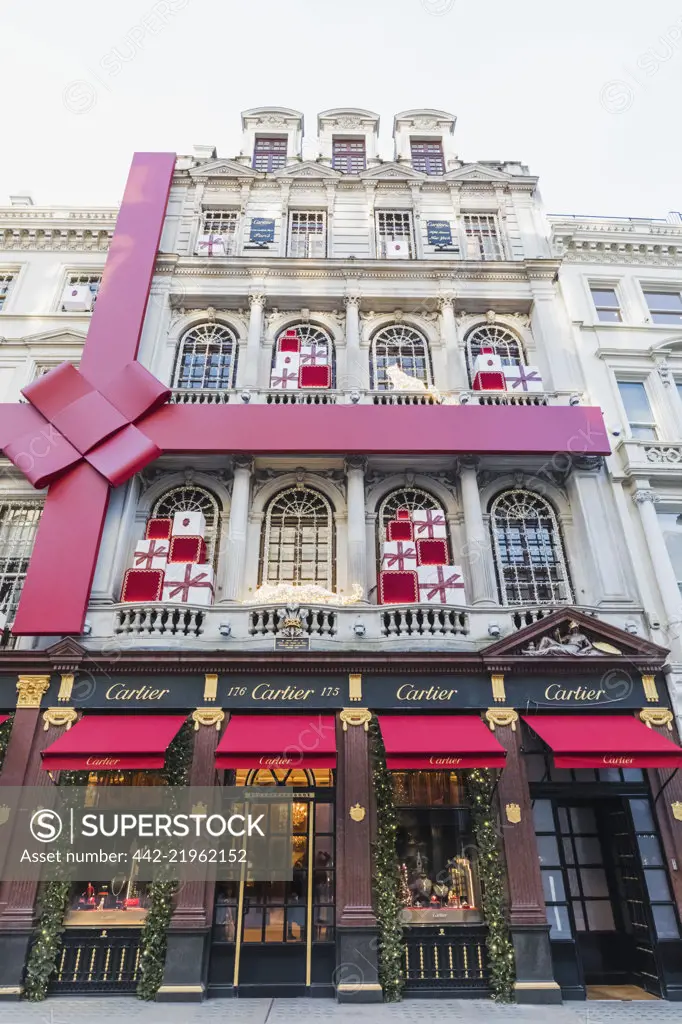 England London New Bond Street Cartier Store with Christmas