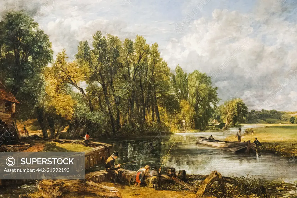 Painting titled "Stratford Mill" by John Constable dated 1820