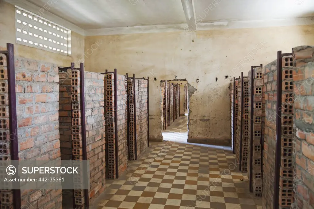 Cells of a prison, Tuol Sleng Genocide Museum, Phnom Penh, Cambodia