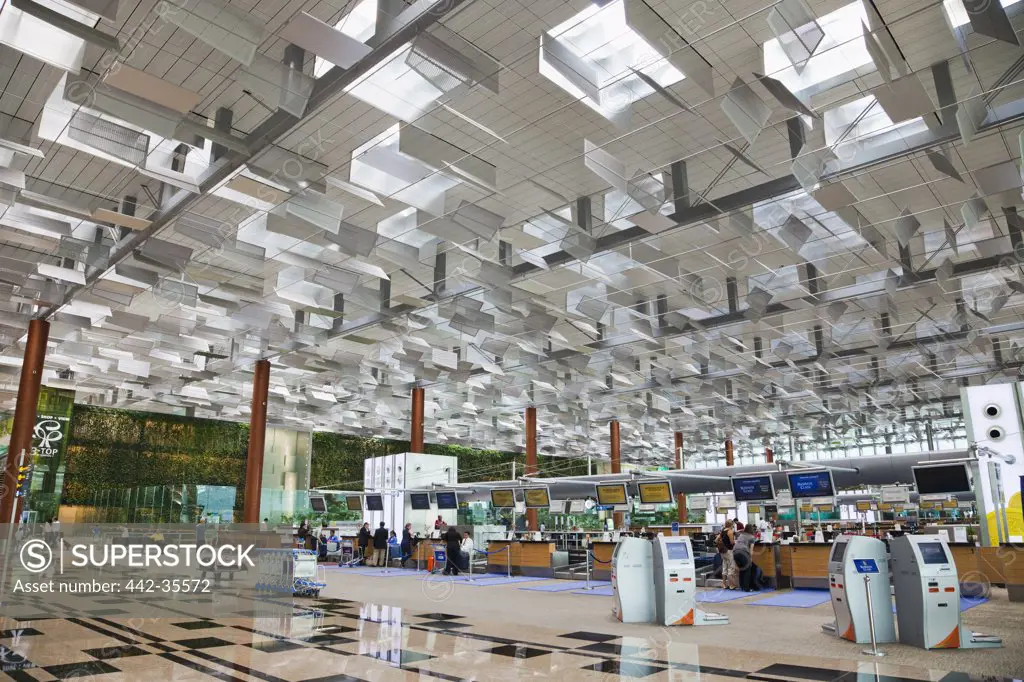 Interiors of an international airport, Changi International Airport, Singapore