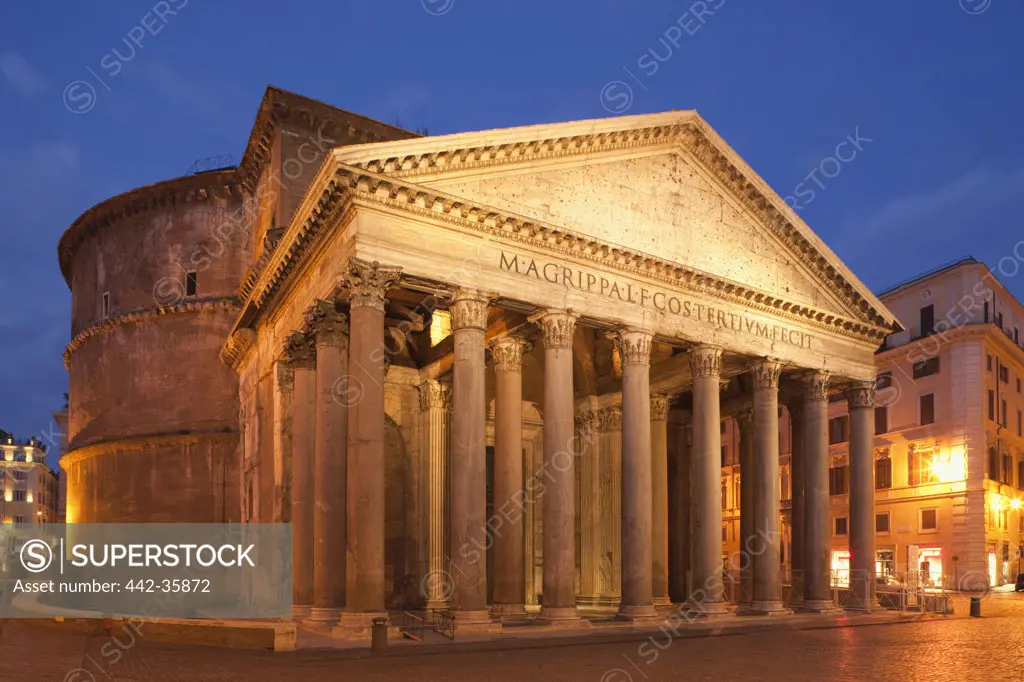 Italy, Rome, Pantheon illuminated at night