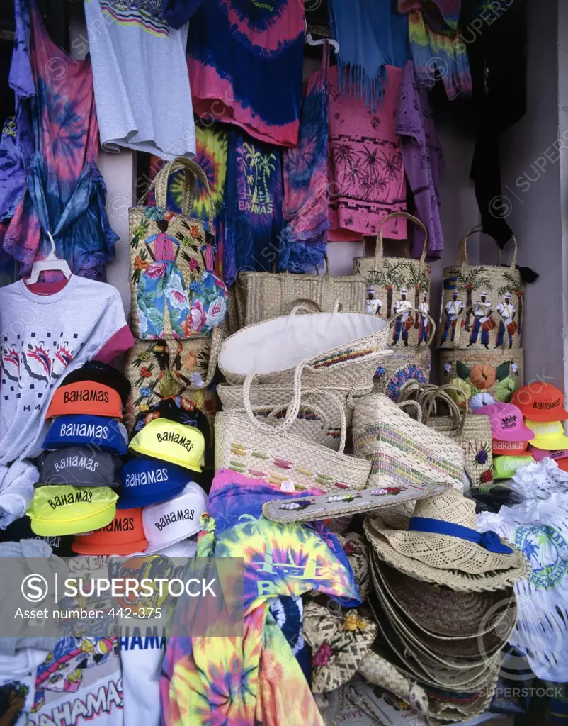 Souvenirs in a straw market, Nassau, Bahamas