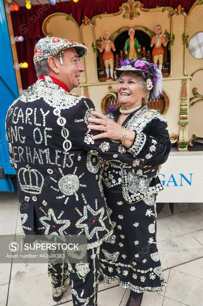 Pearly Kings and Queens dancing, London, England