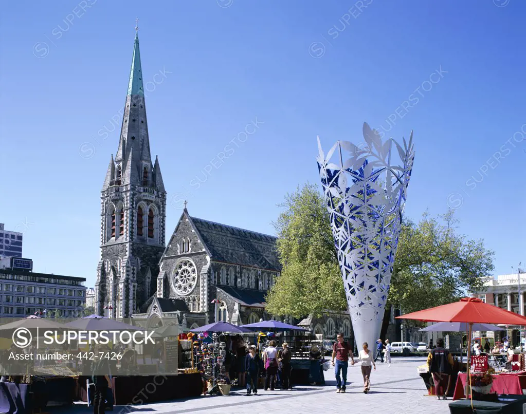 Cathedral Square and Christchurch Cathedral, Christchurch, South Island, New Zealand