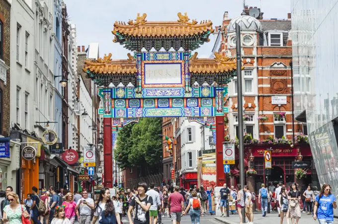 England, London, Leicester Square, Chinatown, Chinese Gate